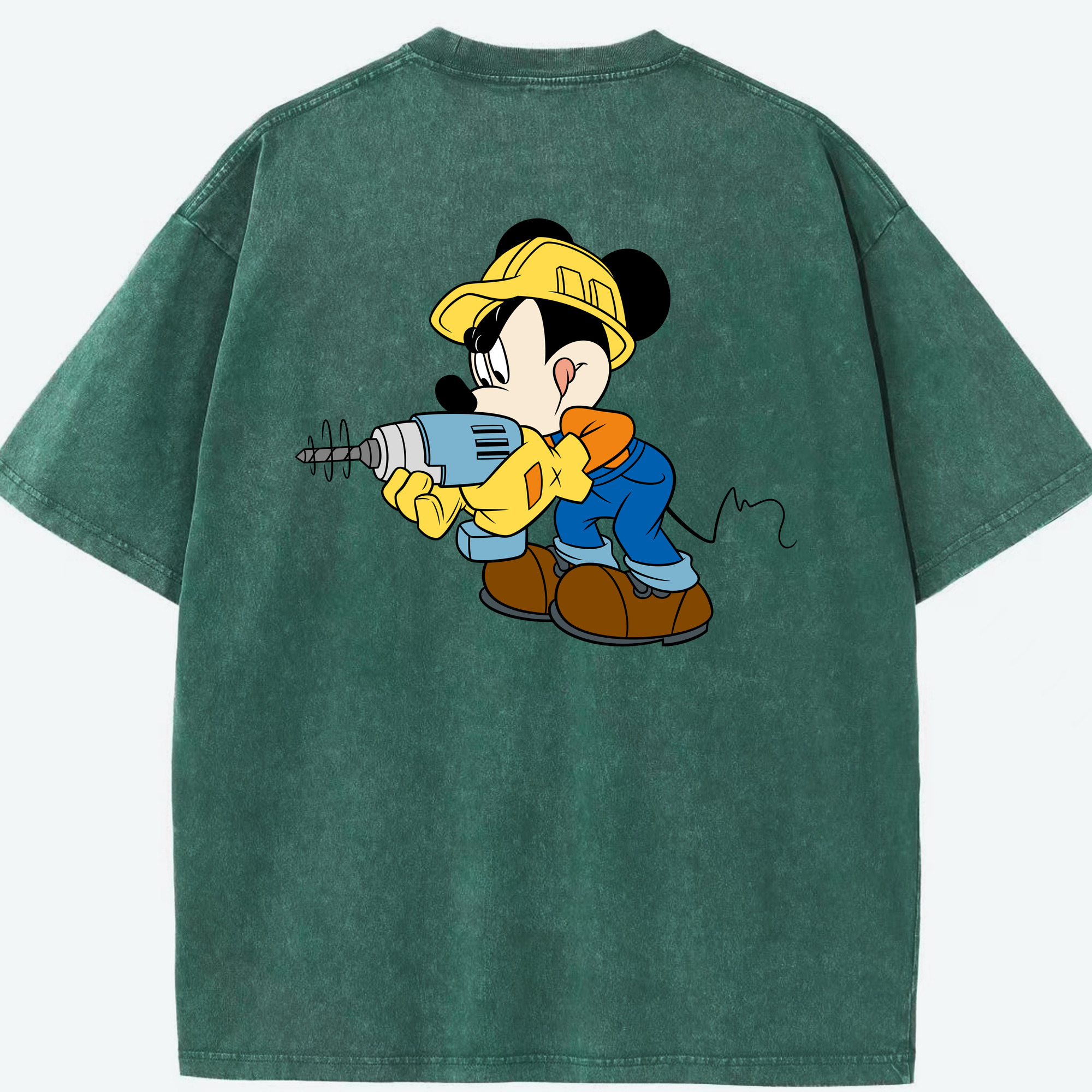 （画像用） ミッキーマウス Mickey Mouse 綿100% ヴィンテージ風 半袖Tシャツ（背面プリント）